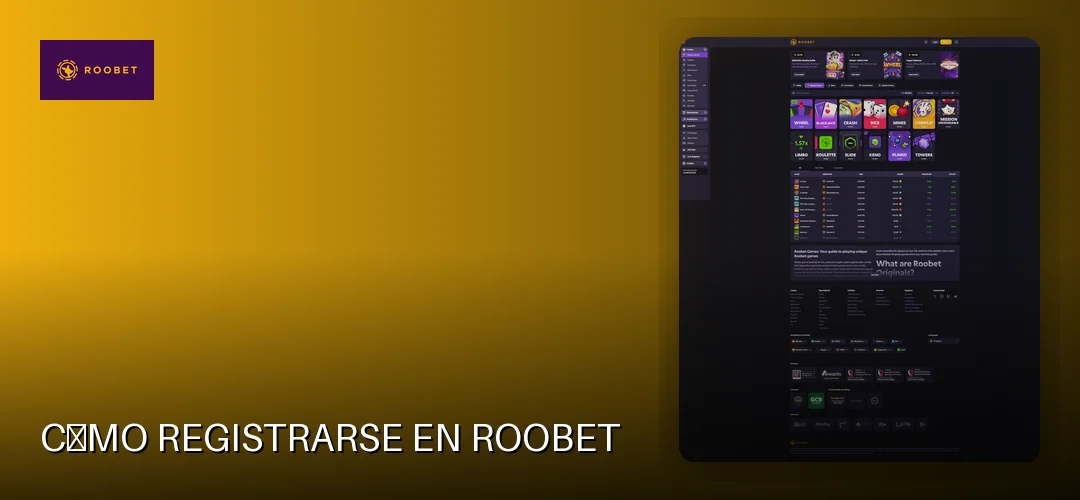 Cómo registrarse en Roobet